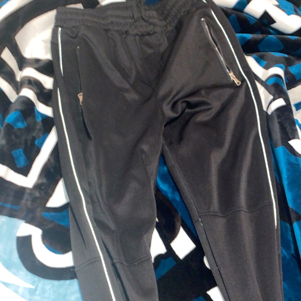 Black Joggers with White Stripes